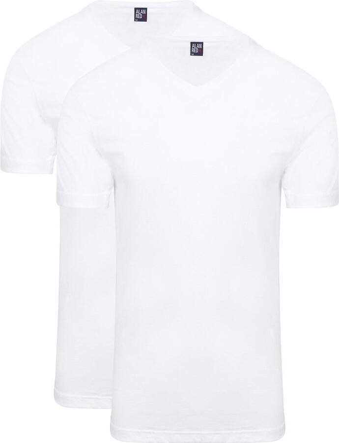 Alan Red T-shirt West-Virginia T-shirt V-Hals Wit (2Pack)