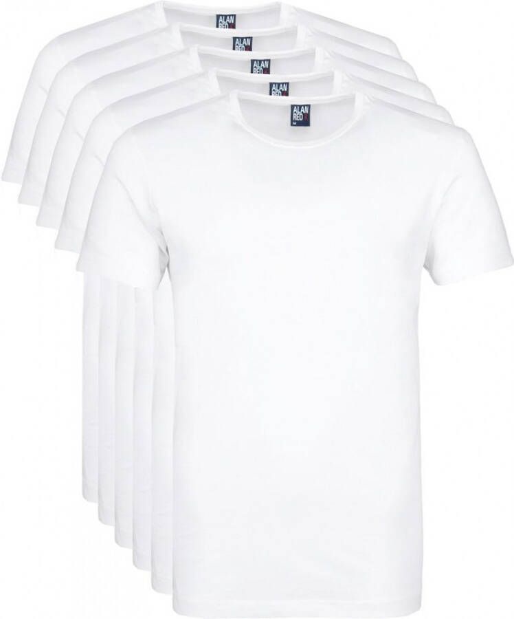 Alan Red Giftbox Derby O-Hals T-shirts Wit (5Pack)