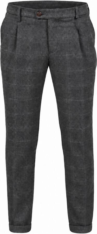 Alberto Barista Wool Chino Glencheck Antraciet