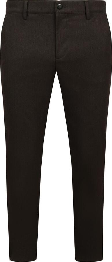 Alberto Lou Chino Flanel Herringbone Bruin - Foto 5