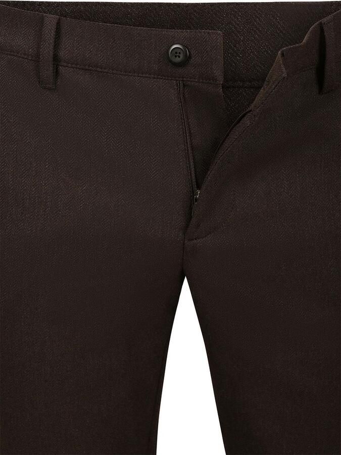 Alberto Lou Chino Flanel Herringbone Bruin - Foto 6