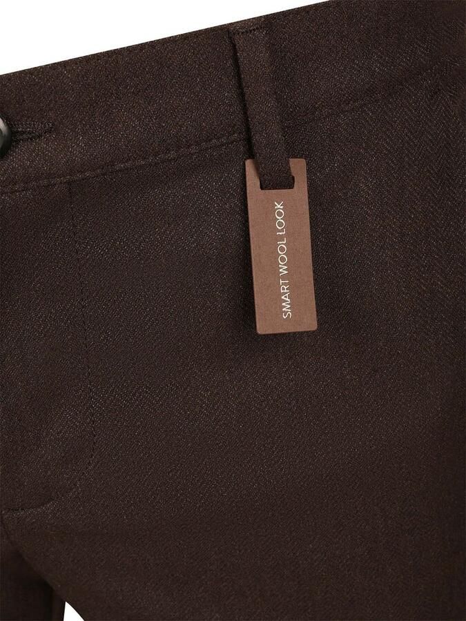 Alberto Lou Chino Flanel Herringbone Bruin - Foto 7