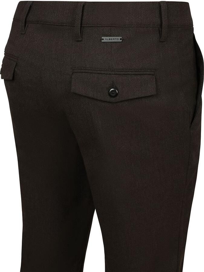 Alberto Lou Chino Flanel Herringbone Bruin - Foto 8
