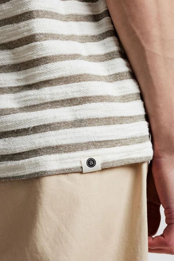 Anerkjendt Olijf T-shirt AkkIKKI S s Structure Stripe - Foto 6