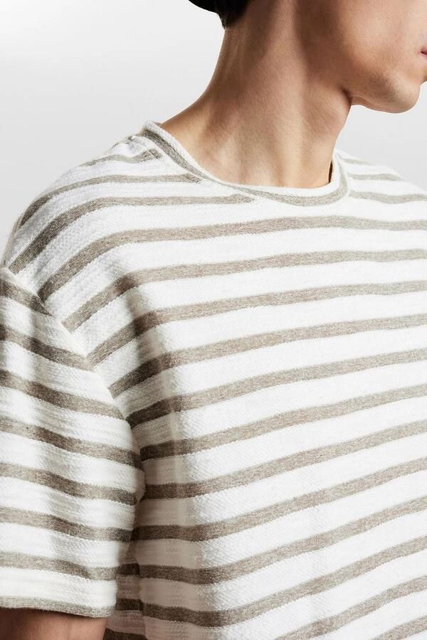 Anerkjendt Olijf T-shirt AkkIKKI S s Structure Stripe - Foto 5