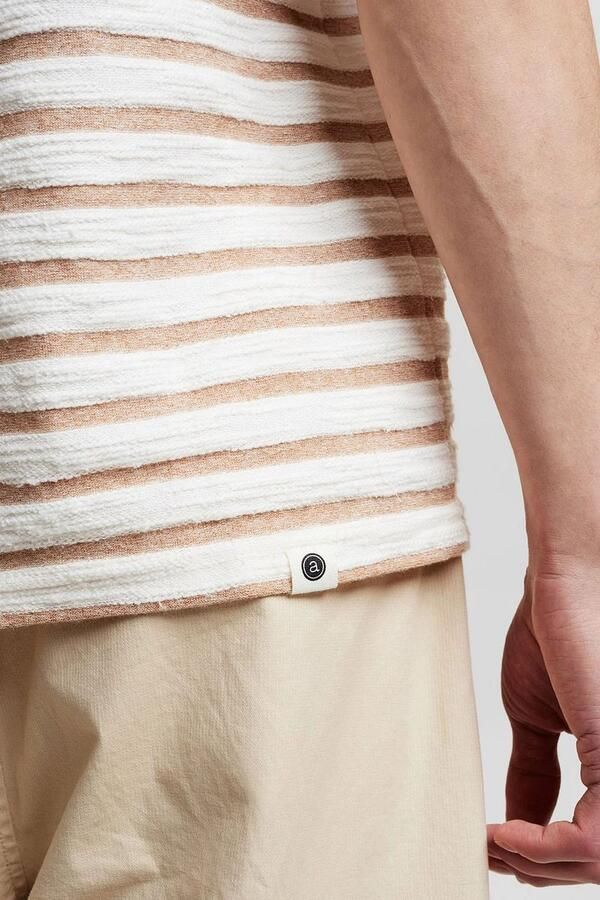 Anerkjendt Kikki T-shirt Oranje Gestreept Wit Heren - Foto 2