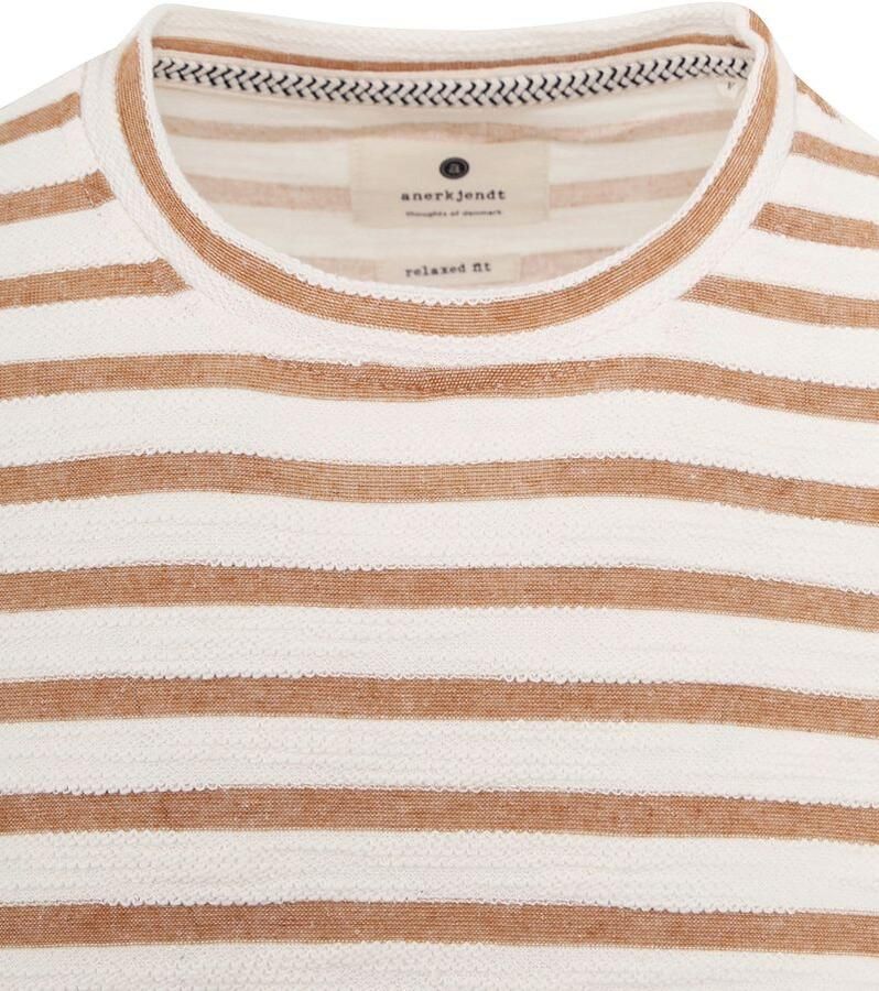 Anerkjendt Kikki T-shirt Oranje Gestreept Wit Heren