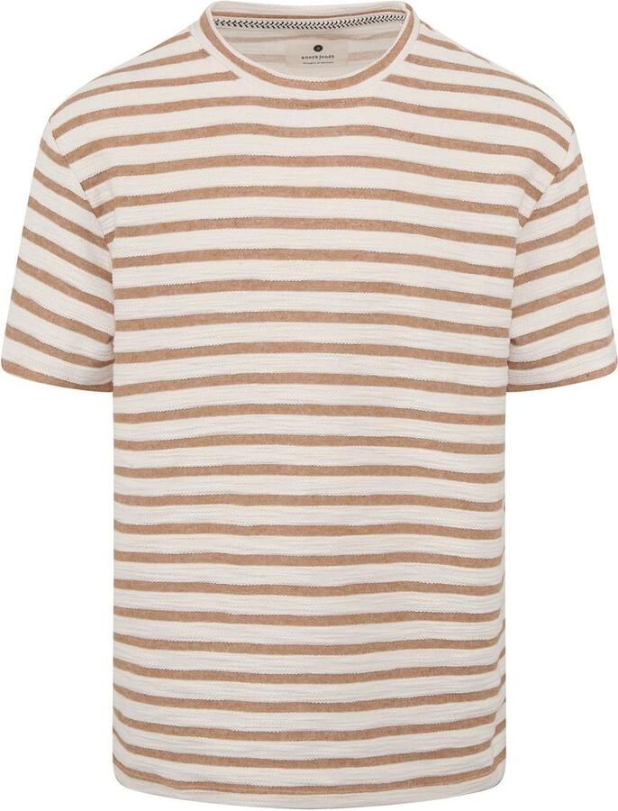 Anerkjendt Kikki T-shirt Oranje Gestreept Wit Heren