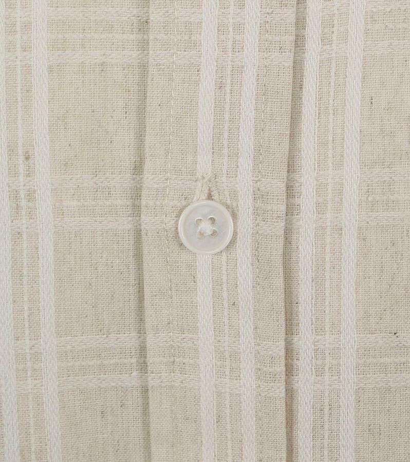 Anerkjendt Heren Check Shirt Akkonrad Lange Mouw Beige Heren - Foto 2