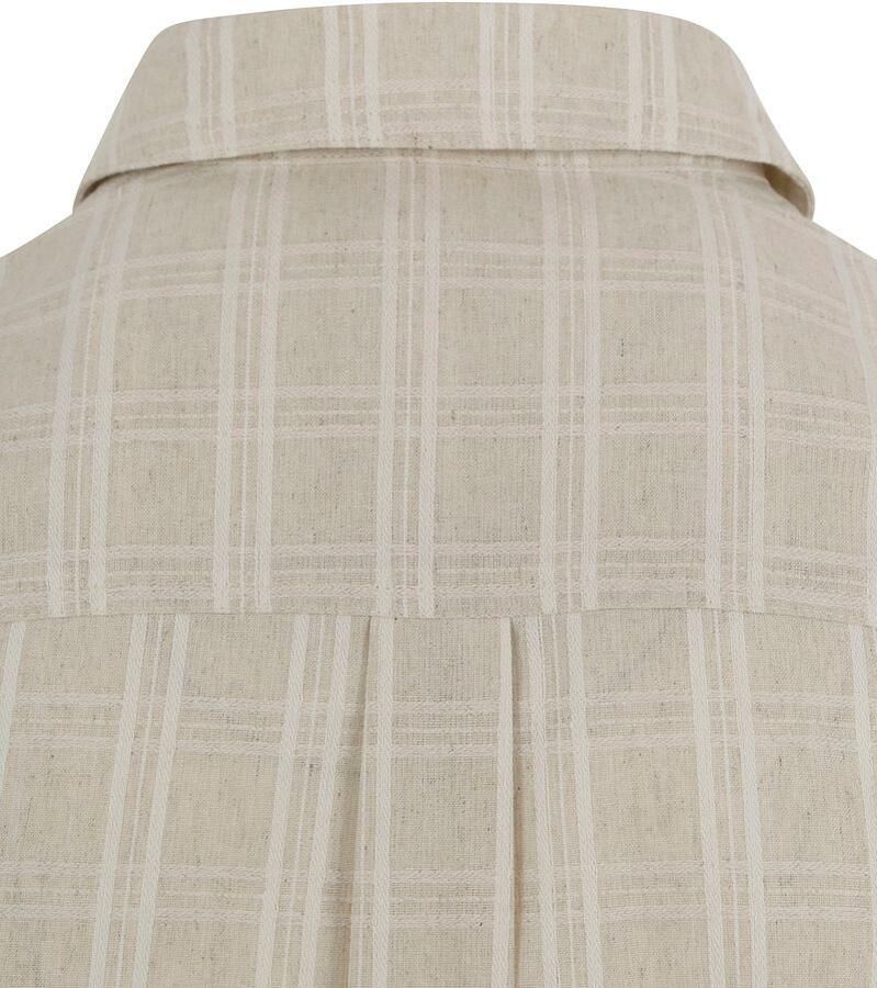 Anerkjendt Heren Check Shirt Akkonrad Lange Mouw Beige Heren