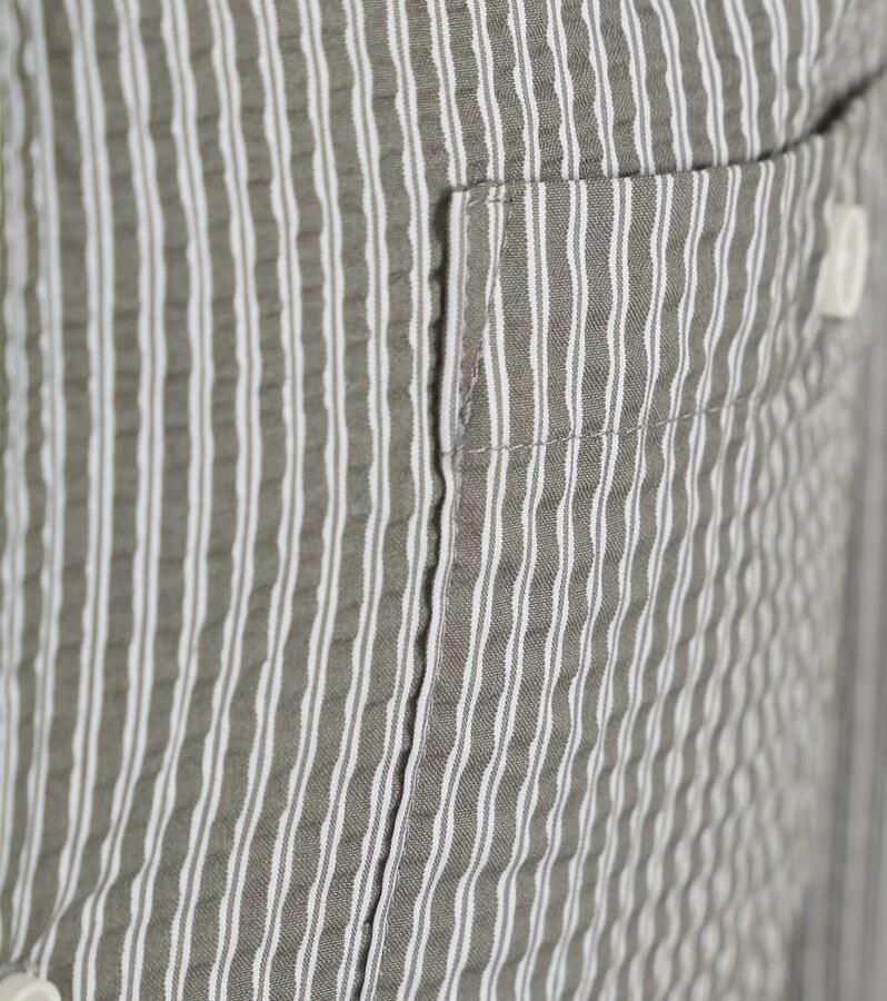 ANERKJENDT Heren Overhemden Akkurt L s Stripe Shirt Olijf - Foto 5