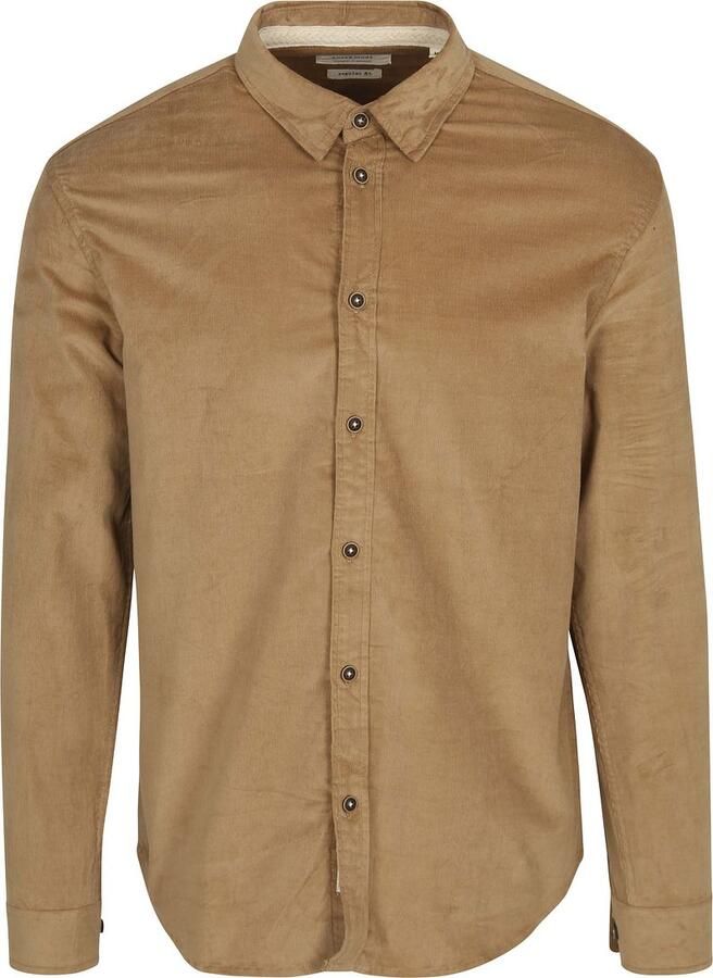 ANERKJENDT Heren Overhemden Akleif Solid Cord Shirt Beige - Foto 5