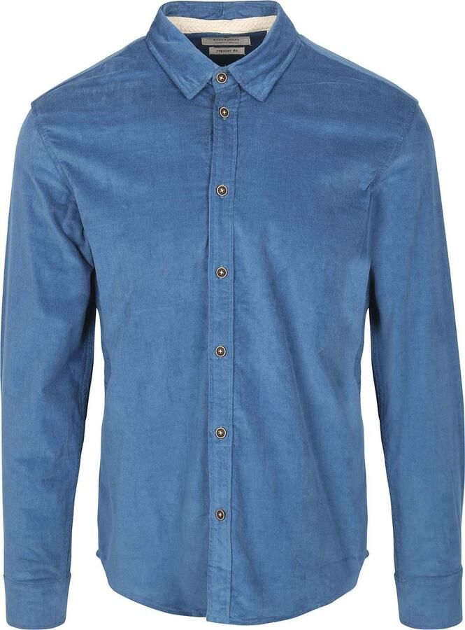 ANERKJENDT Heren Overhemden Akleif Solid Cord Shirt Blauw - Foto 2