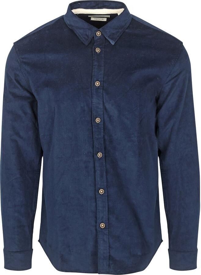 ANERKJENDT Heren Overhemden Akleif Solid Cord Shirt Donkerblauw - Foto 5