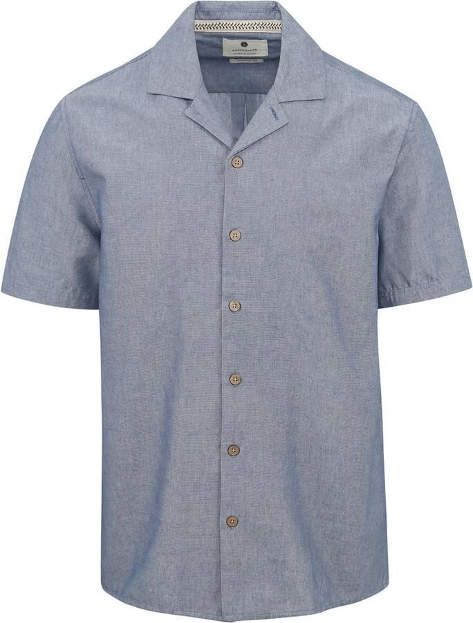 ANERKJENDT Heren Overhemden Akleon S s Cot linen Shirt Blauw - Foto 2