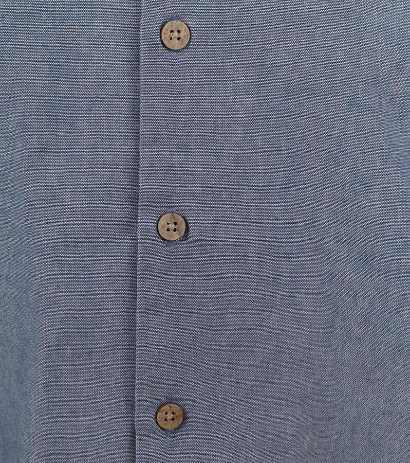 ANERKJENDT Heren Overhemden Akleon S s Cot linen Shirt Blauw
