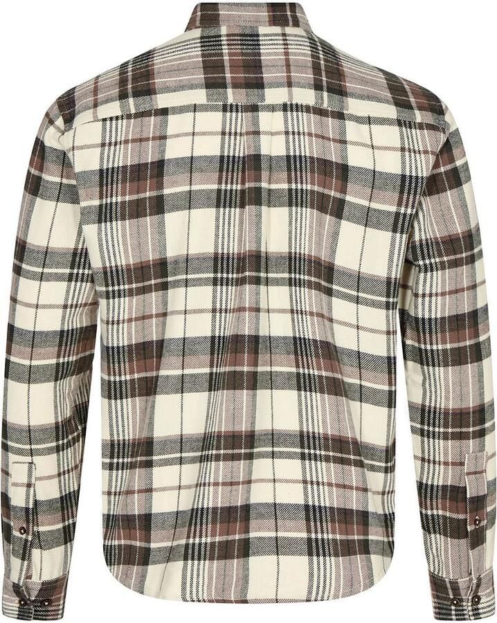 Anerkjendt Geborsteld Ruit Casual Overhemd Beige Multicolor Heren - Foto 3