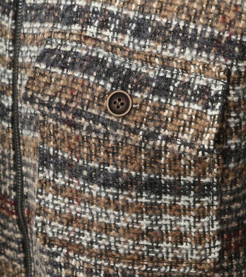 ANERKJENDT Heren Overhemden Akhanky Multi Col. Overshirt Beige