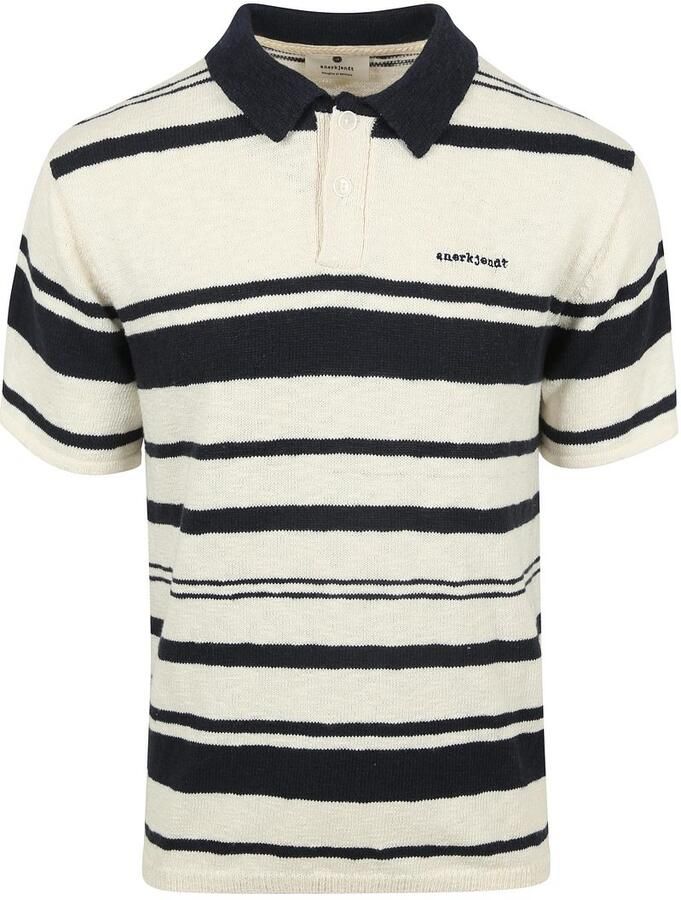 ANERKJENDT Heren Polo's & T-shirts Aksofus Stripe S s Knit Gebroken Wit
