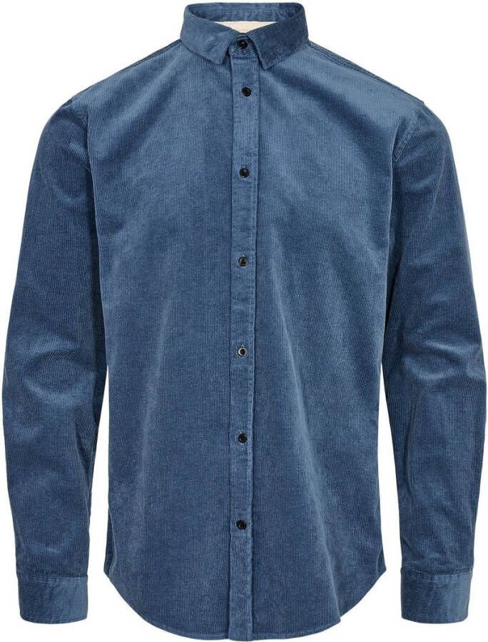 ANERKJENDT Heren Overhemden Akleif Corduroy Shirt Lichtblauw