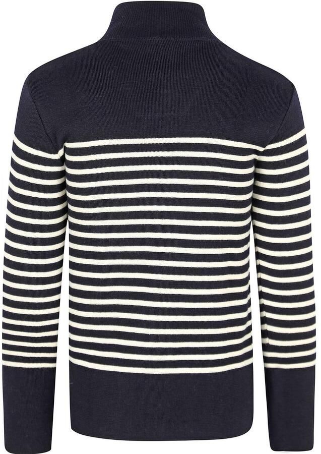 Armor-Lux Klassieke Trucker Sweater met Geplaatste Strepen Blue Heren