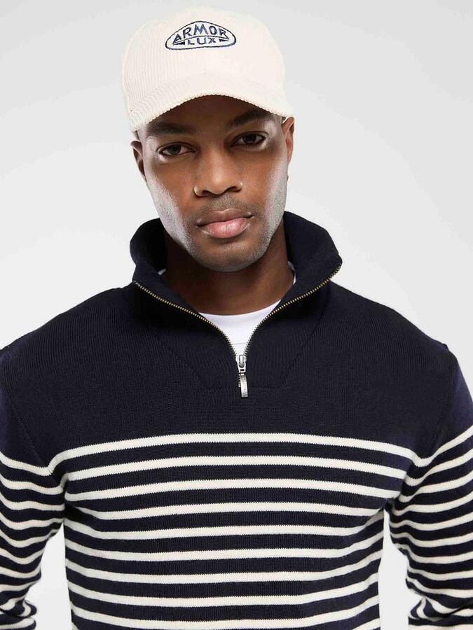 Armor-Lux Klassieke Trucker Sweater met Geplaatste Strepen Blue Heren - Foto 3