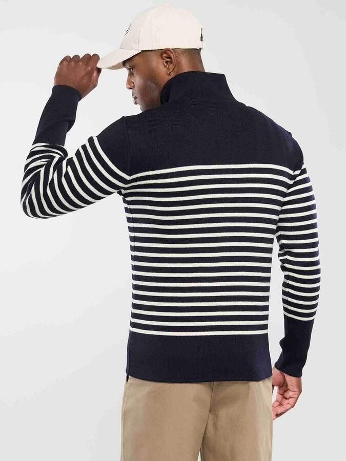 Armor-Lux Klassieke Trucker Sweater met Geplaatste Strepen Blue Heren - Foto 5