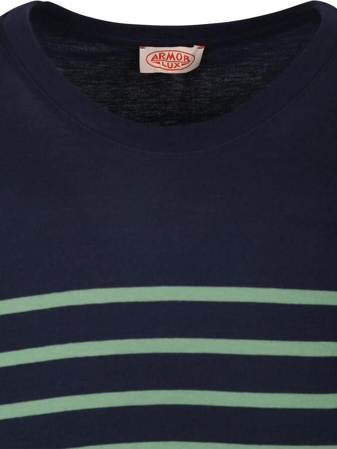 Armor-lux Etel T-Shirt Strepen Navy Groen - Foto 3