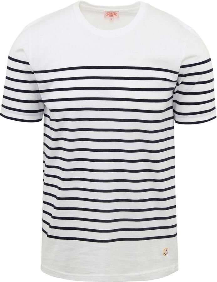 Armor-Lux Etel T-Shirt Strepen Wit Heren