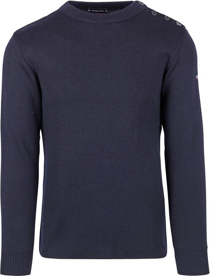 Armor-Lux Navy blauwe wollen zeemans trui Blauw Heren