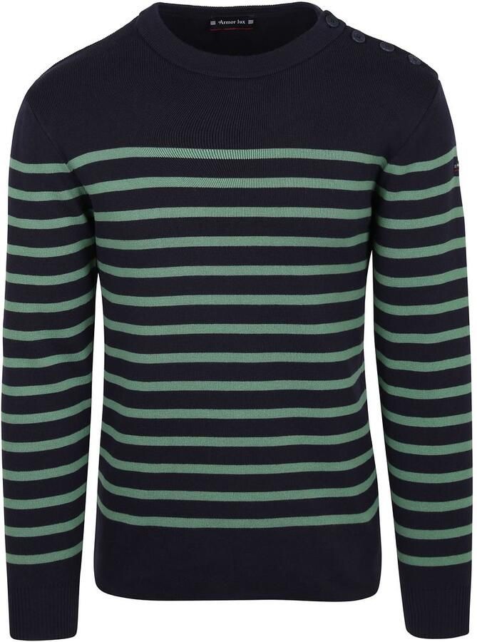 Armor-lux Groix Trui Strepen Navy Groen