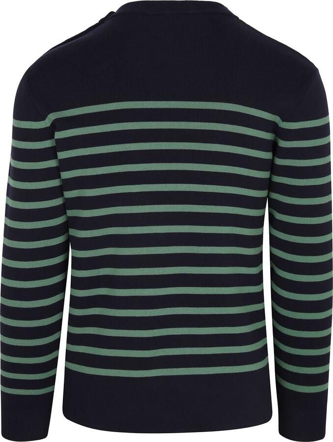 Armor-lux Groix Trui Strepen Navy Groen - Foto 2
