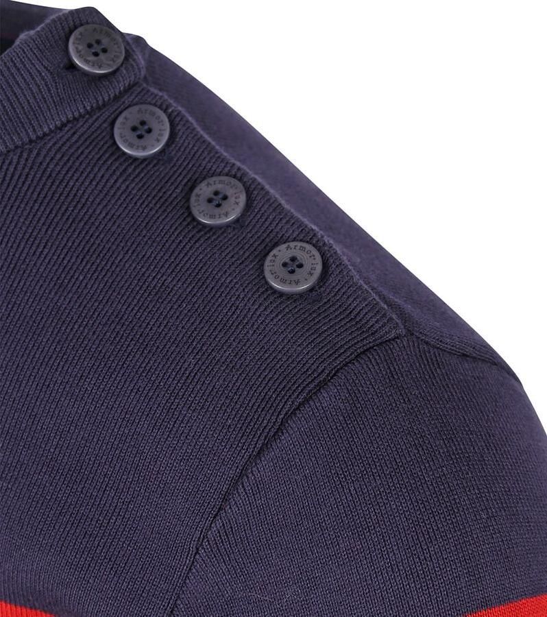 Armor-lux Groix Trui Strepen Navy Rood - Foto 3