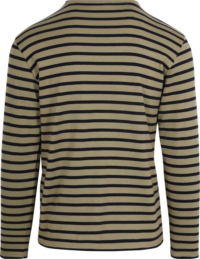 Armor-lux Heavy Longsleeve T-Shirt Strepen Kaki - Foto 2