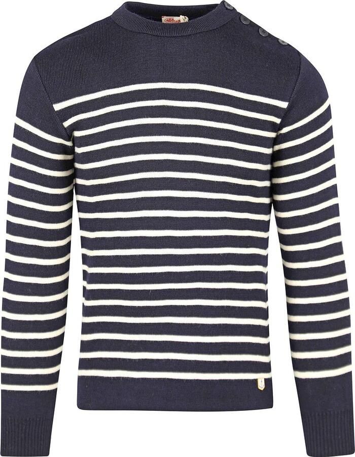 Armor-lux Molène Trui Wol Strepen Navy