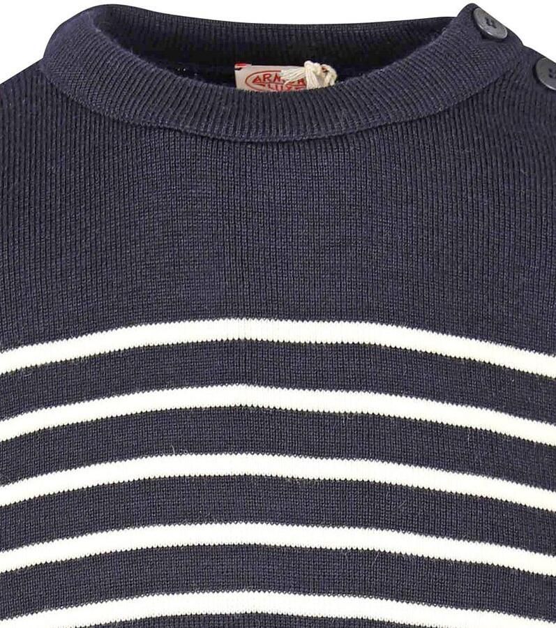 Armor-lux Molène Trui Wol Strepen Navy - Foto 3