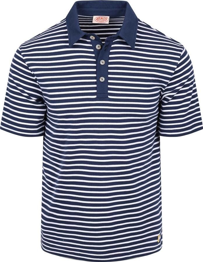 Armor-lux Poloshirt Strepen Navy