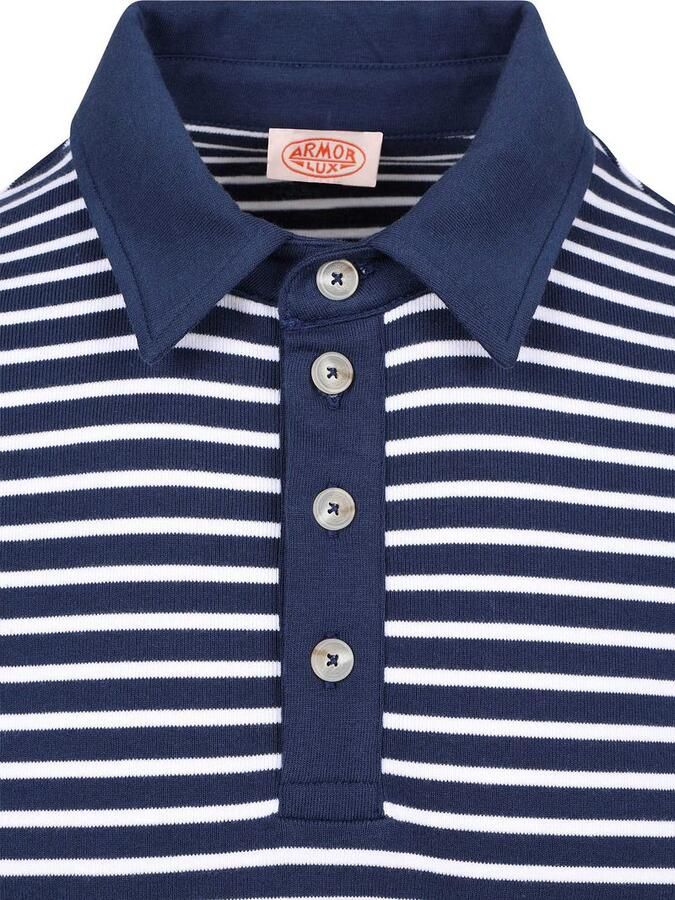 Armor-lux Poloshirt Strepen Navy - Foto 2