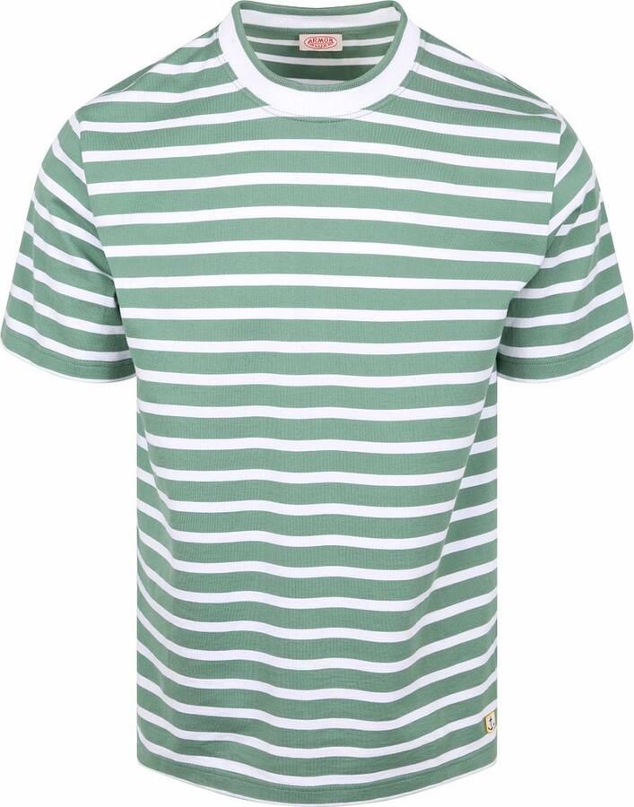Armor-lux T-Shirt Hèritage Strepen Groen