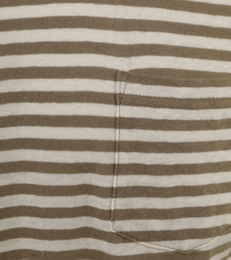 Armor Lux T-shirt T-Shirt Linnen Strepen Groen - Foto 2