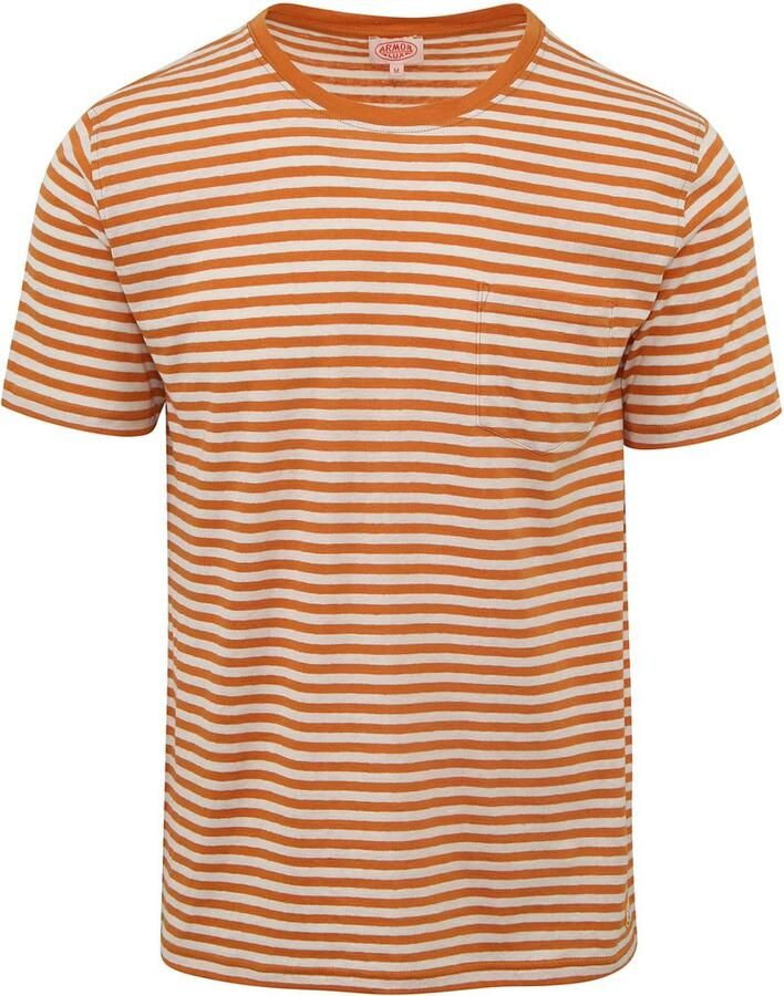 Armor Lux T-shirt T-Shirt Linnen Strepen Oranje