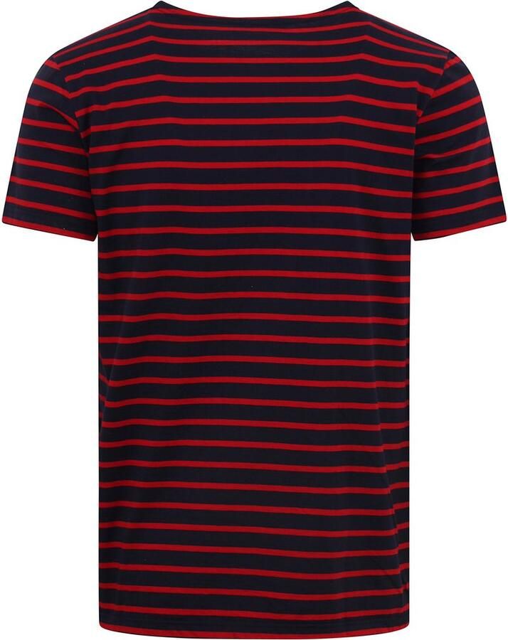 Armor-Lux Hoëdic T-Shirt Strepen Navy Rood Heren
