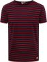 Armor-Lux Hoëdic T-Shirt Strepen Navy Rood Heren - Thumbnail 1