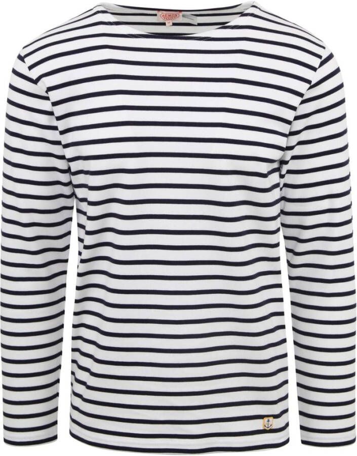 Armor Lux Sweater Houat Trui Strepen Zwart Wit