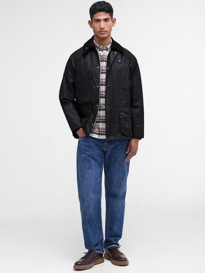 Barbour Zwarte Bedale Katoenen Waxjas Black Heren