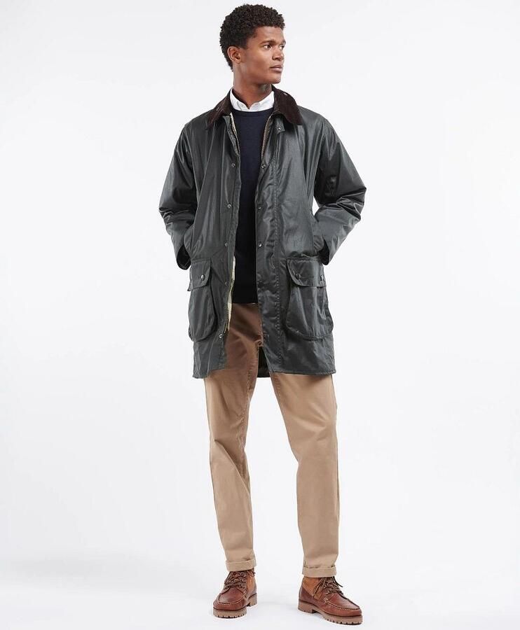 Barbour Trainingsjack Border Wax Jas Groen - Foto 2