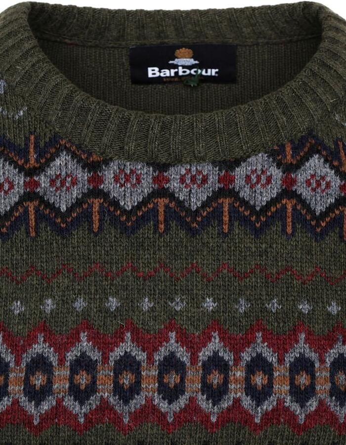 Barbour Sweater Fairisle Trui Wol Donkergroen - Foto 2