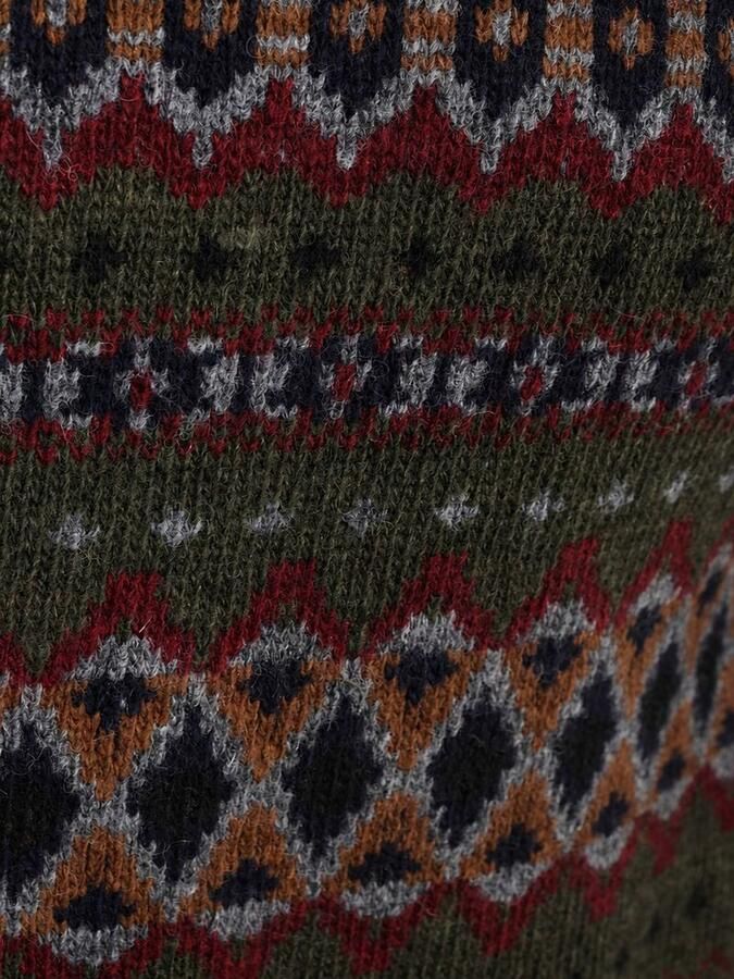 Barbour Sweater Fairisle Trui Wol Donkergroen - Foto 3