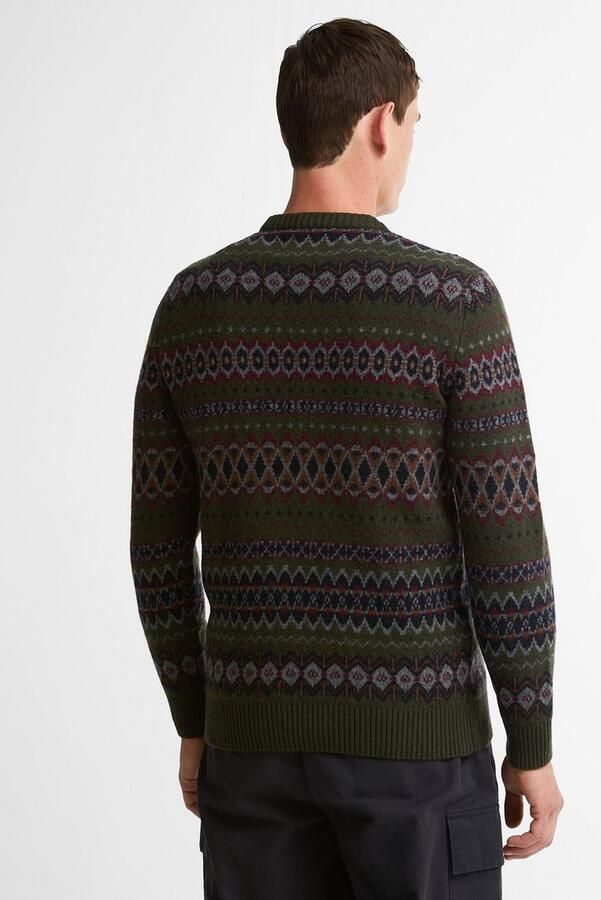 Barbour Sweater Fairisle Trui Wol Donkergroen - Foto 5