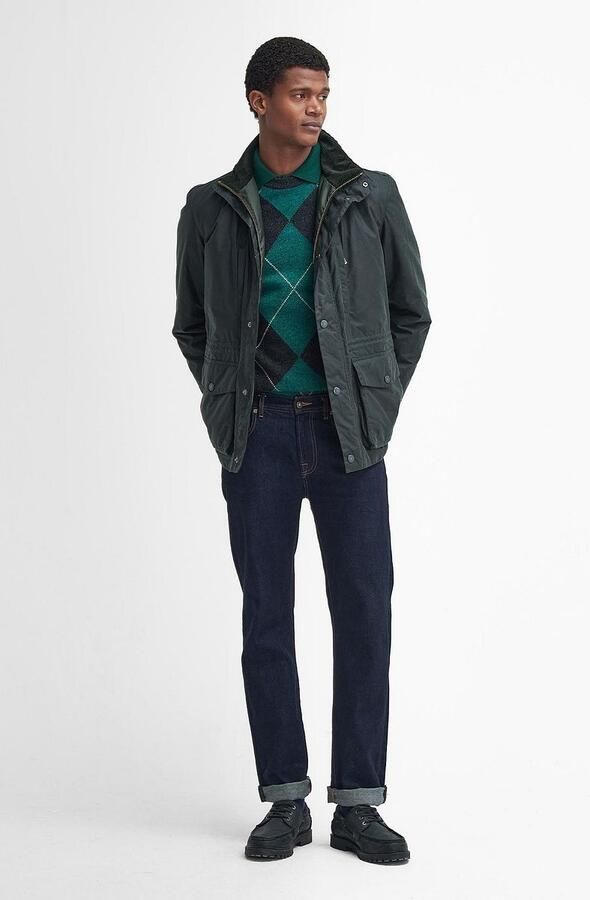 Barbour Trainingsjack Falstone Wax Jas Donkergroen - Foto 4